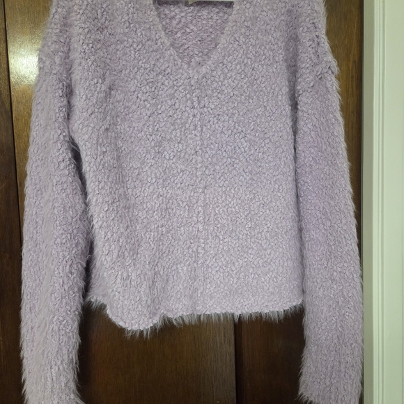 Soft Lilac V-Neck Sweater - Picture 1 of 6